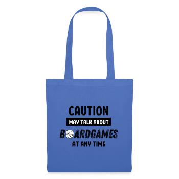 Caution may talk about boardgames at any time - Tote Bag - light blue - Front