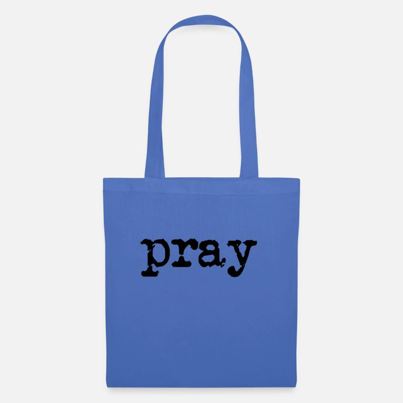 pray typewriter black - Tote Bag - light blue
