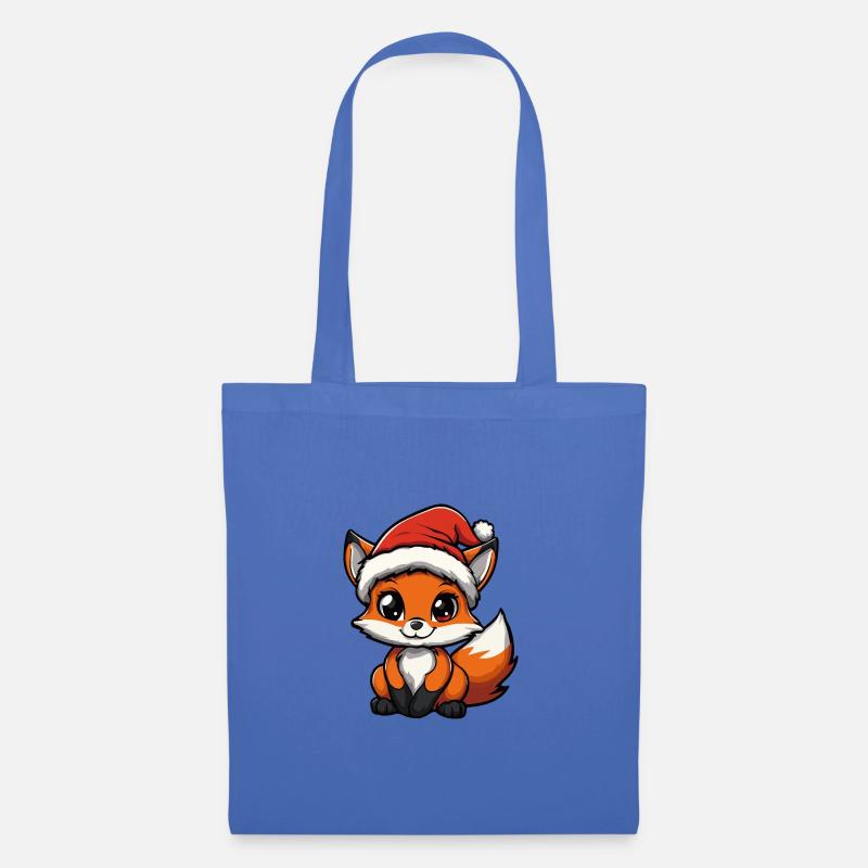 Fuchs Weihnachten Niedlich - Stoffbeutel - Hellblau
