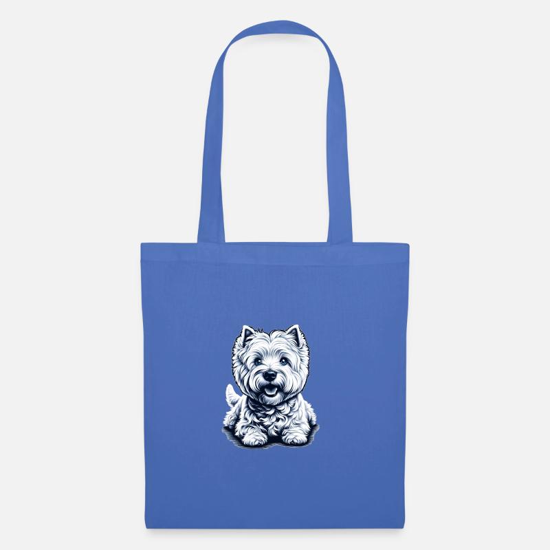 West Highland White Terrier - Stoffbeutel - Hellblau