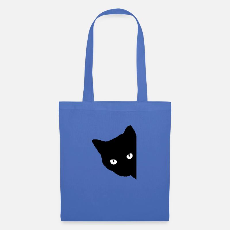 schwarze Katze Geschenk Tierliebe - Stoffbeutel - Hellblau