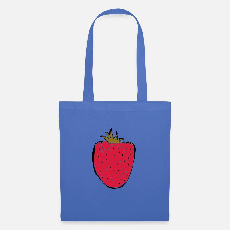 Erdbeeren - Stoffbeutel - Hellblau