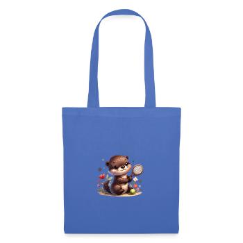Mignon joueur de tennis loutre - Sac en tissu - bleu pâle - Devant