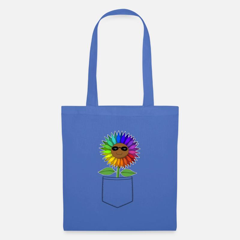 Sommenblume in der Tasche - Stoffbeutel - Hellblau