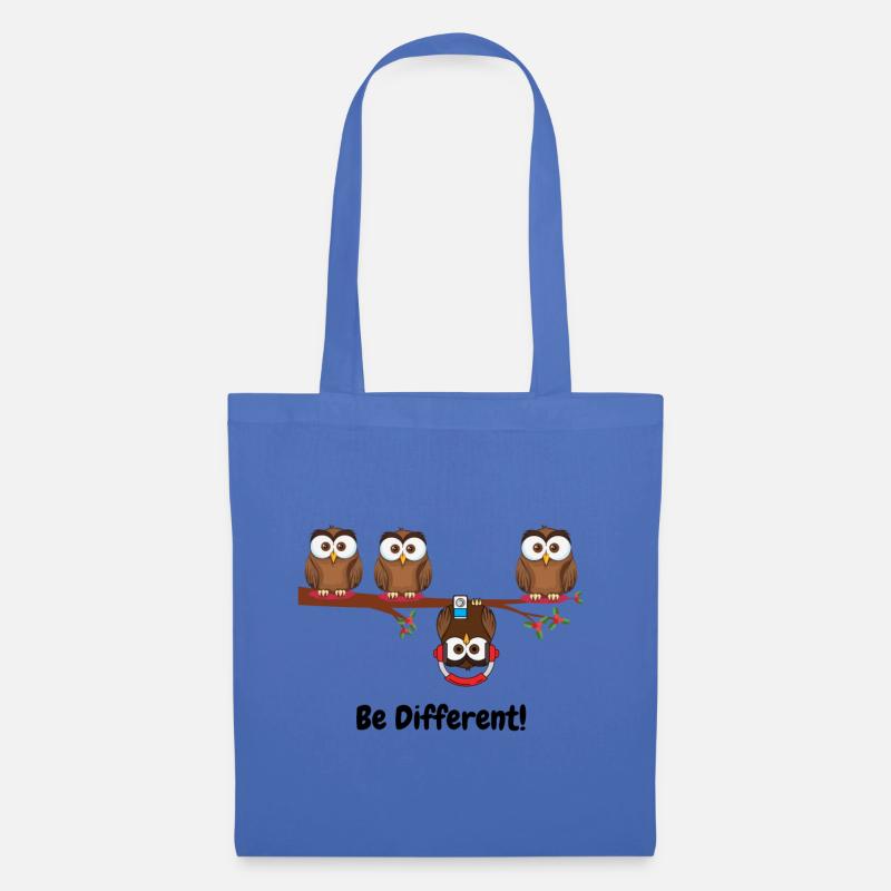 Be different - Süßes Eulen Fun Vogel Geschenk süß - Stoffbeutel - Hellblau
