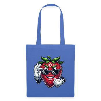 Cool Strawberry Fruit Comic with Sunglasses - Tote Bag - light blue - Front