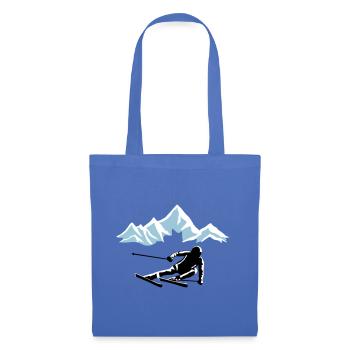 Skifahrer und Berge, skifahren - Stoffbeutel - Hellblau - Vorne