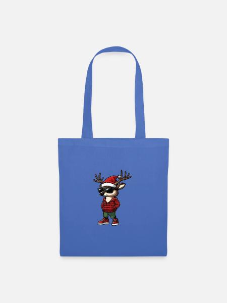 Hirsch Weihnachten X-Mas - Stoffbeutel - Hellblau