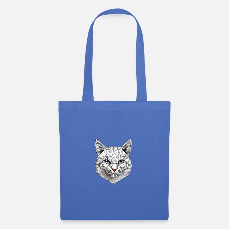 Polygon-Geometrie-Katze - Stoffbeutel - Hellblau