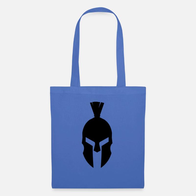 Spartaner Helm Schwarz - Stoffbeutel - Hellblau