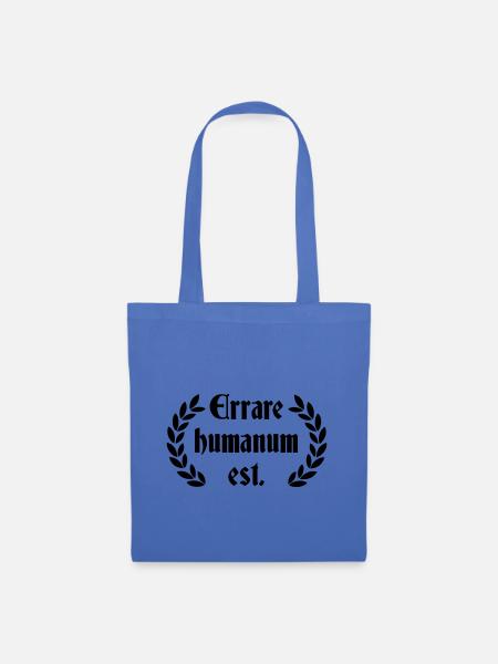 Errare Humanum Est - lateinischer Spruch - Stoffbeutel - Hellblau