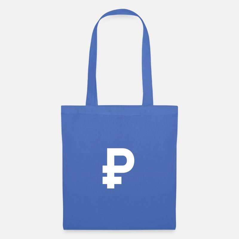 ₽ - рубль - Rubel - Stoffbeutel - Hellblau