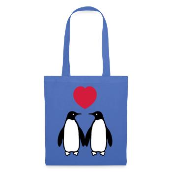 Verliebte Pinguine - Stoffbeutel - Hellblau - Vorne