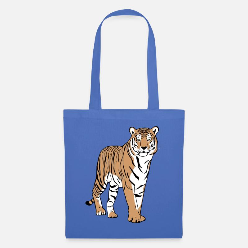 Tiger - Tigerin - Stoffbeutel - Hellblau