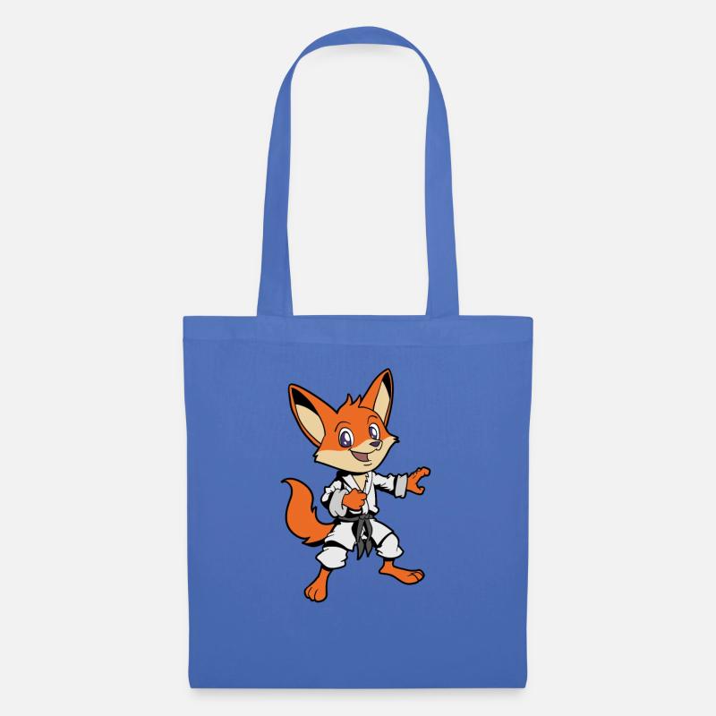 Comic Fuchs macht Karate - Stoffbeutel - Hellblau