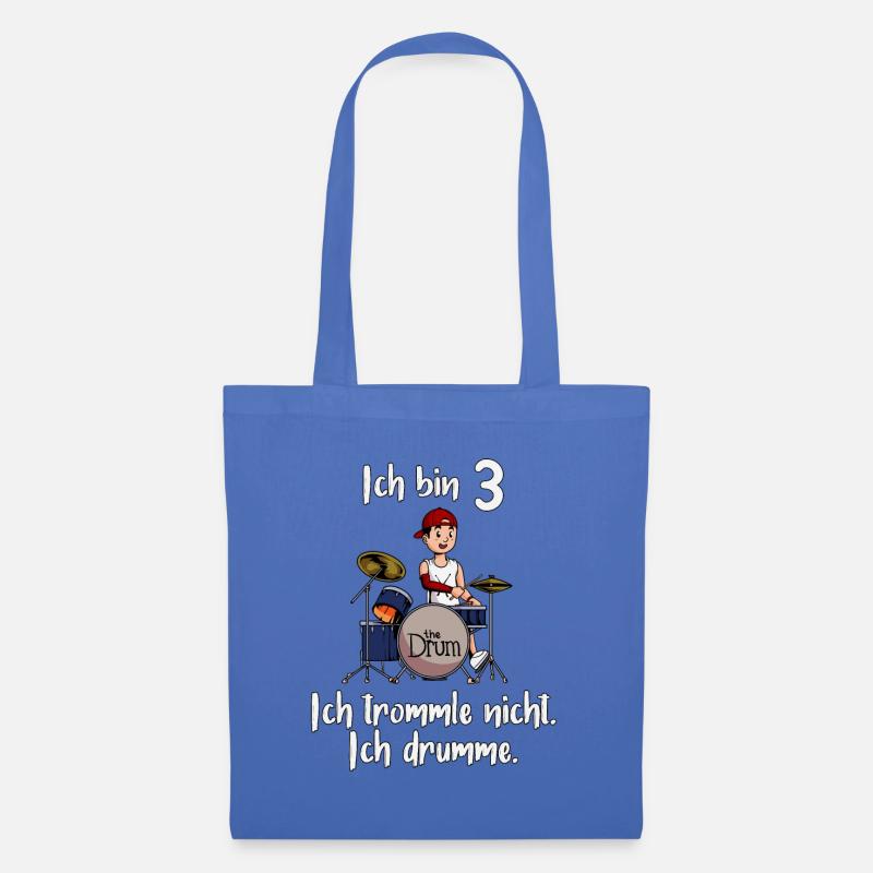 Ich bin 3 - Jungen Schlagzeuger - Stoffbeutel - Hellblau