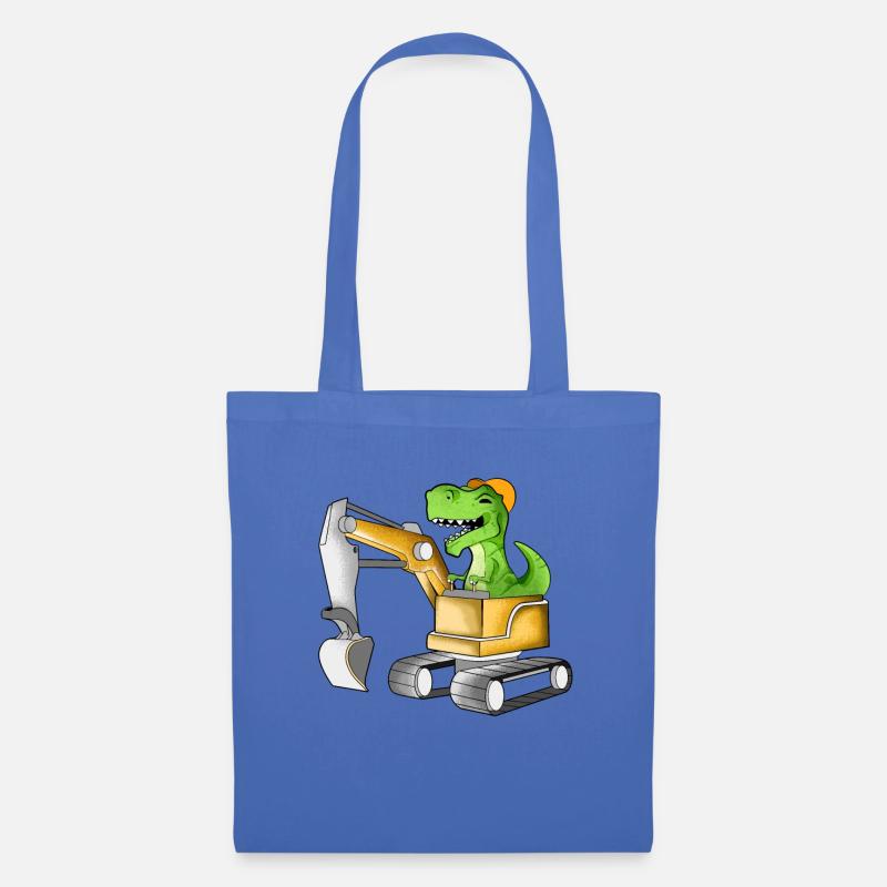 TREX fährt Bagger - Baggerfahrer - Stoffbeutel - Hellblau