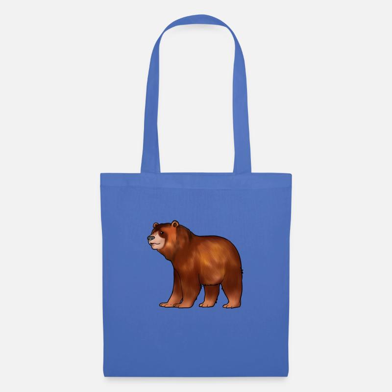 Zeichnung eines Braunbär - Stoffbeutel - Hellblau