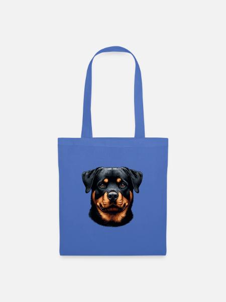 Hundegesicht - Rottweiler - Stoffbeutel - Hellblau