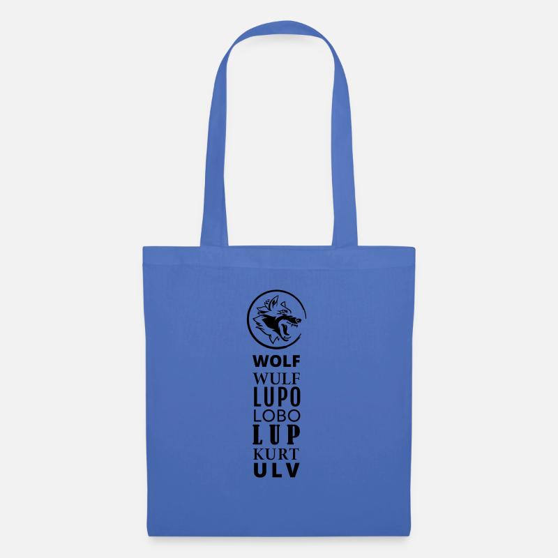 GOWILD Wolf Design in 7 languages - Tote Bag - light blue