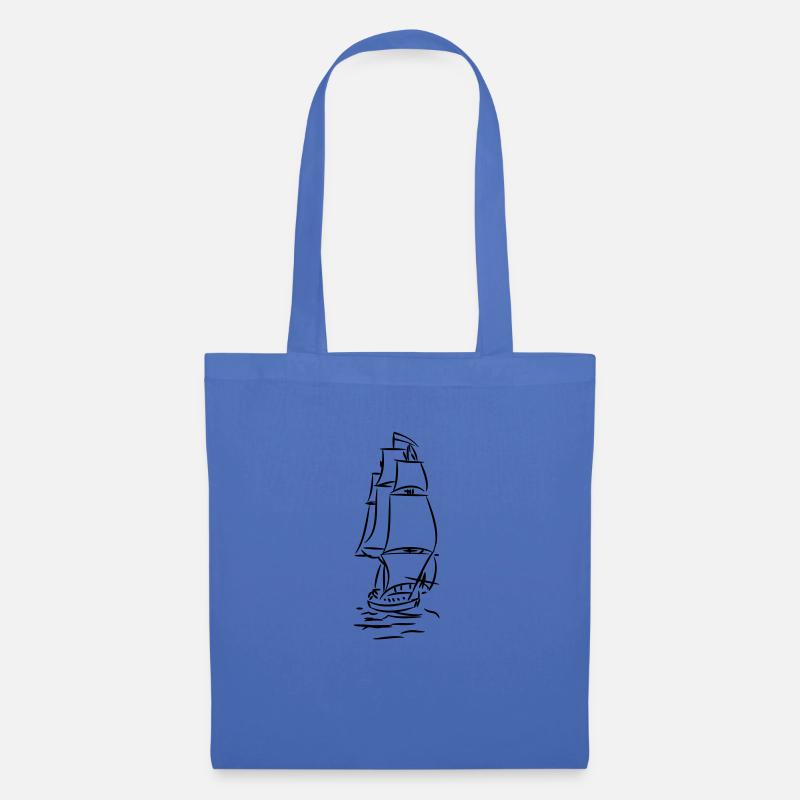 schiff - Stoffbeutel - Hellblau