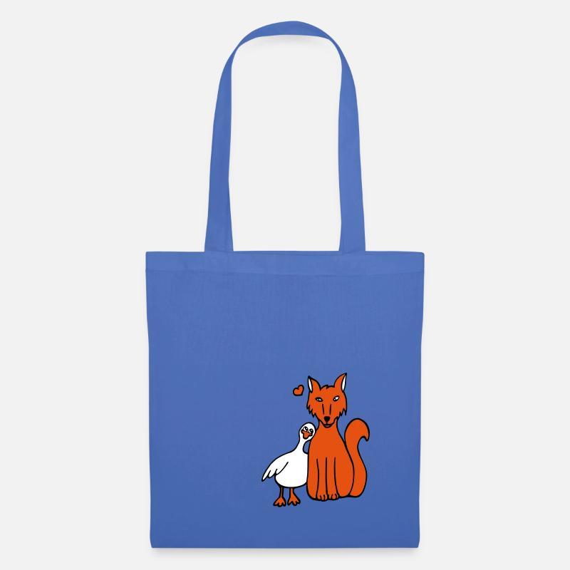 Fuchs und Gans - Stoffbeutel - Hellblau