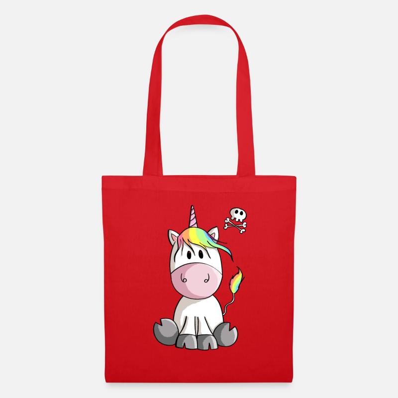 Einhorn und das Leben - Einhörner - Unicorn - Tot - Stoffbeutel - Rot