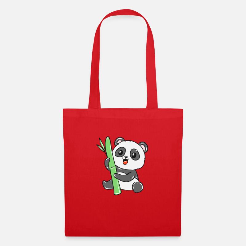 panda - Tote Bag - red