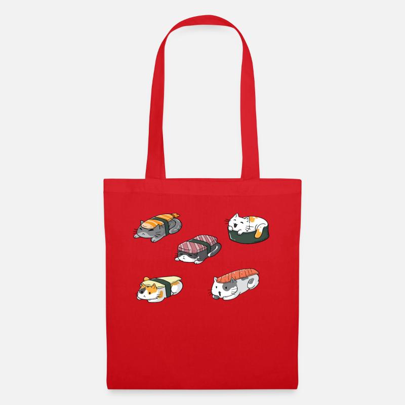 Sushi Katzen - Stoffbeutel - Rot