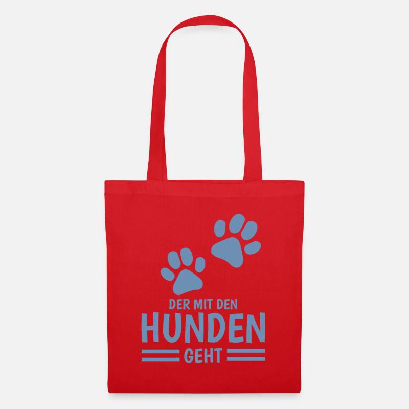 Hund und Herrchen Sprüche - Stoffbeutel - Rot