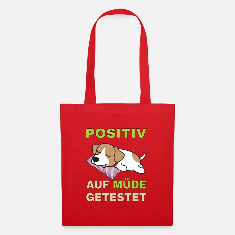 Positiv auf Müde getestet Jack Russel - Stoffbeutel - Rot
