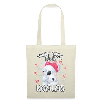 Dieses Maedchen Liebt Koalas - Stoffbeutel - Rot - Vorne