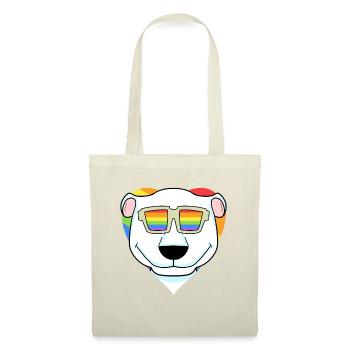 LGBT Tier Eisbär Regenbogen Herz - Stoffbeutel - Rot - Vorne