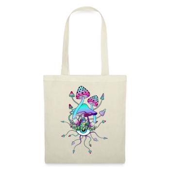 Magic Mushrooms Mushroom Eyes Art - Tote Bag - red - Front