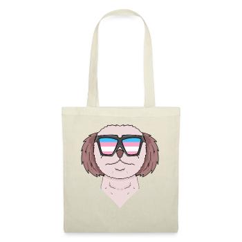 Transgender Shih Tzu Hund - Hund mit Brille - Stoffbeutel - Rot - Vorne
