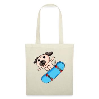 Chien Skater Skateboard Enfants Enfant Motif - Sac en tissu - rouge - Devant