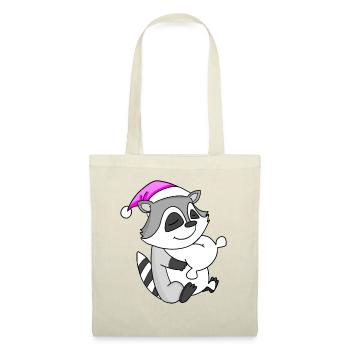 Raton laveur avec oreiller et bonnet de couchage - Sac en tissu - rouge - Devant