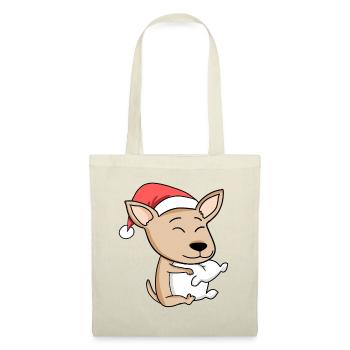 Chihuahua Chien Noël Sommeil Fatigué - Sac en tissu - rouge - Devant