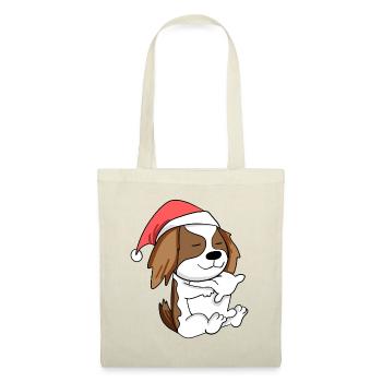 Cavalier King Charles Spaniel Chien Noël - Sac en tissu - rouge - Devant