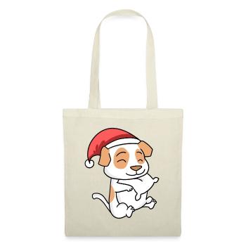 Jack Russell Terrier Chien Sommeil de Noël - Sac en tissu - rouge - Devant