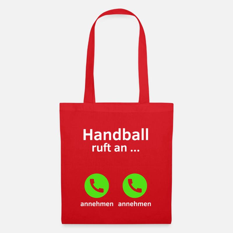 Handball ruft an - annehmen oder annehmen? - Stoffbeutel - Rot