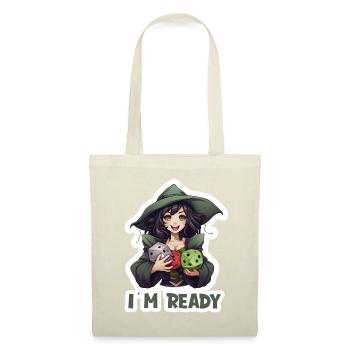 I Am Ready – Héroïne RPG féminine avec des dés - Sac en tissu -  - Devant