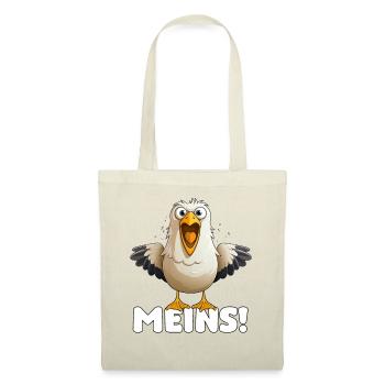 MEINS! Freche Möwe – Strandhumor - Stoffbeutel - Rot - Vorne