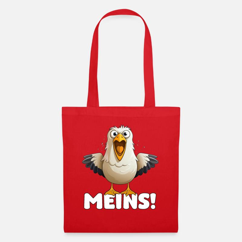 MEINS! Freche Möwe – Strandhumor - Stoffbeutel - Rot