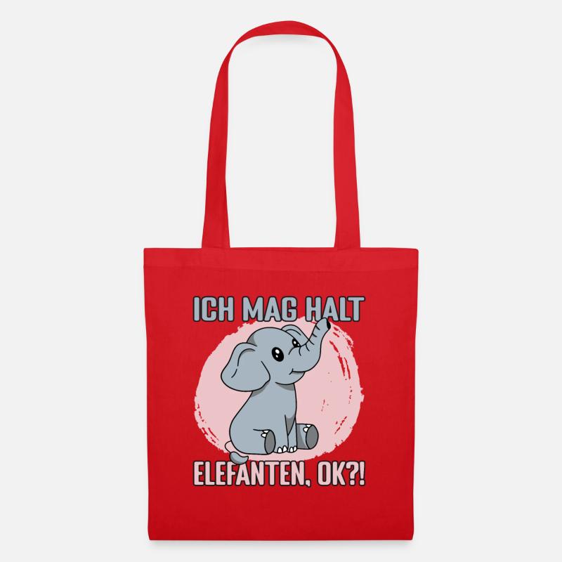 Ich mag halt Elefanten ok ? - Stoffbeutel - Rot