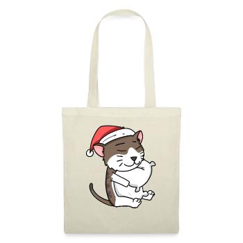 Chat Mignon Chat Birman Fatigué Noël - Sac en tissu - rouge - Devant