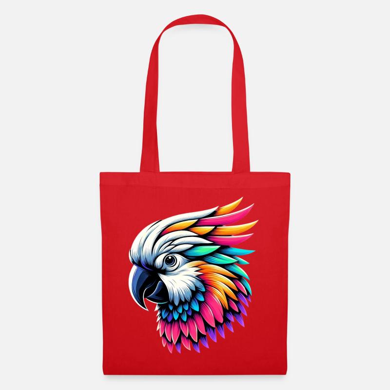 Pappagallo Cacatua con la cresta - Borsa di stoffa - rosso