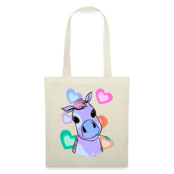 Fantasy Herz Pony bunt farbenfreudig Kind Baby - Stoffbeutel - Rot - Vorne