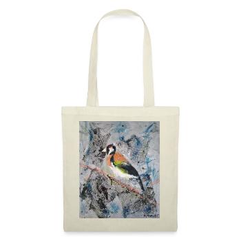 Acrylic painting with Stiglitz on tree branch - Tote Bag - red - Front