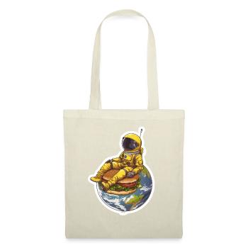 Golden Astronaut on Burger – Space Food Design - Tote Bag - red - Front